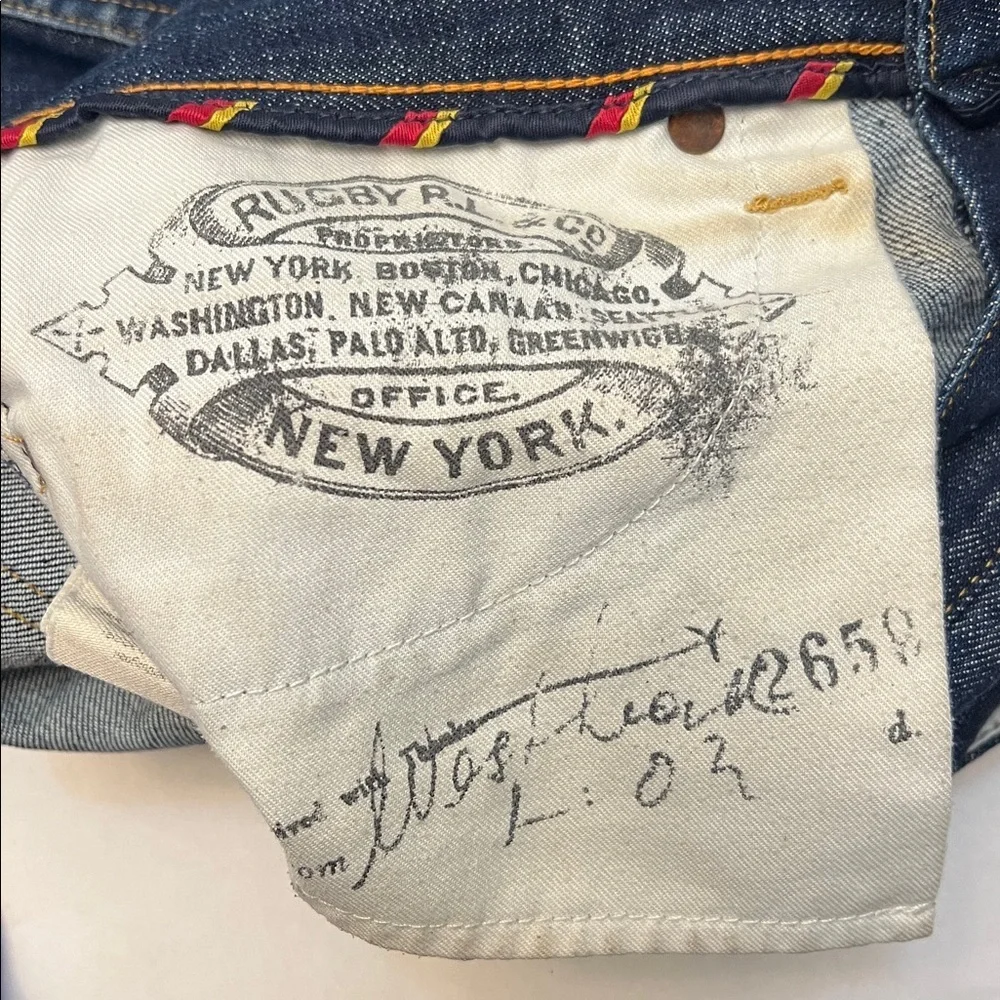 RALPH LAUREN RUGBY SLIM TAPERED VINTAGE DARK WASH JEANS 28